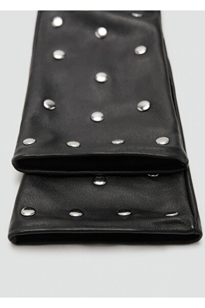 MANGO Woman Zımbalı deri eldiven