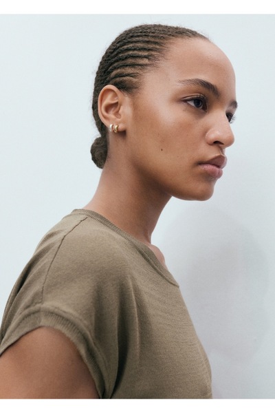 MANGO Woman İnce örgü metal detaylı jarse kazak