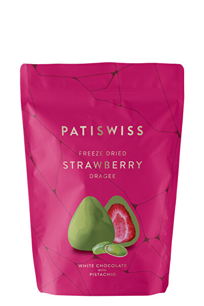Patiswiss Antep Fıstıklı Beyaz Çikolatalı Çilek Draje, 80g