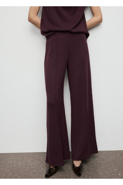 MANGO Woman Dikiş detaylı düz kesim pantolon