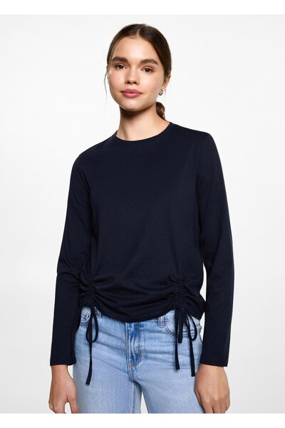 Mango Teen Dekoratif büzgülü tişört