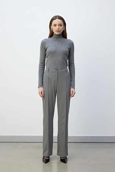 BE BLUE PANTALONI PALAZZO CU NERVURI GRI