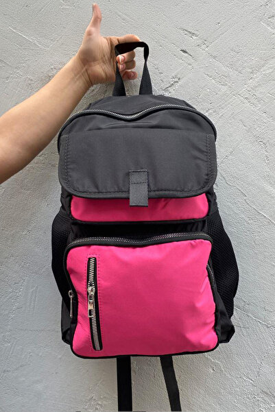 Köstebek Rucsac roz și negru cu patru compartimente - Cu compartiment pentru ...