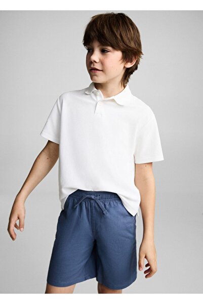 MANGO Kids Beli elastik keten bermuda şort