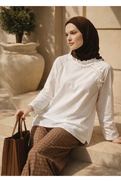 Mayovera Hijab Tracksuit Top - Ecru