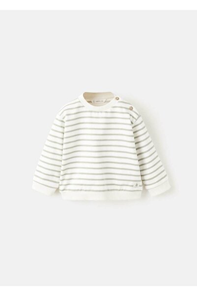 MANGO Baby Çizgili koton sweatshirt