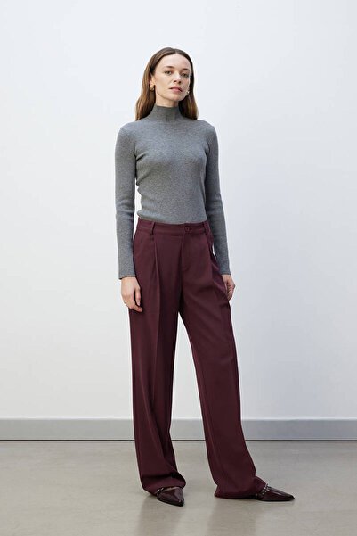 BE BLUE BORDO PENSLİ PALAZZO PANTOLON