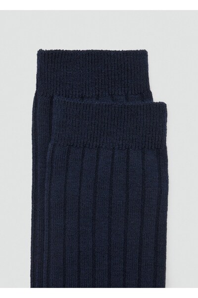 MANGO Woman Yün karışımlı fitilli çoraplar