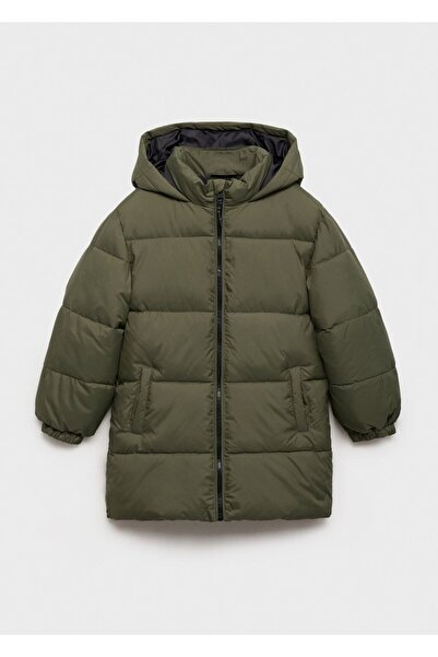 MANGO Kids Kapitone astarlı kapüşonlu palto