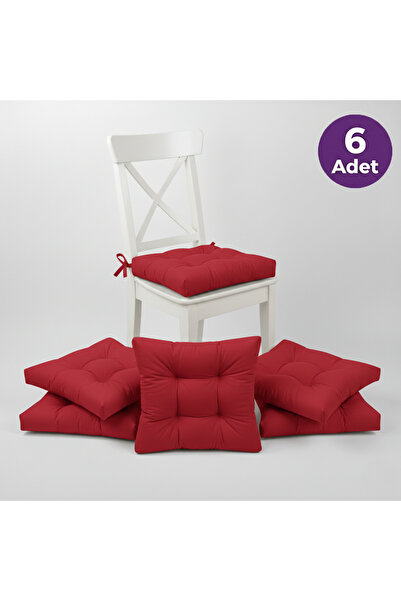 ALTINPAMUK Pachet de 6 perne pentru scaun pufoase, aurii, roșu Claret, cusute...