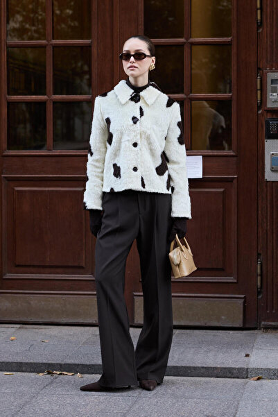 BE BLUE PANTALONI PALAZZO ACI MARO CU CREMĂ