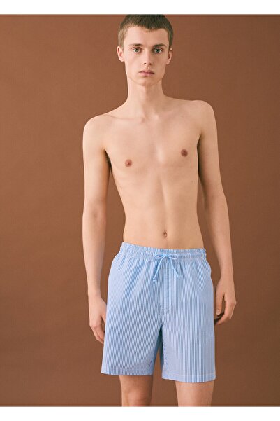 Mango Teen Çizgili ipli mayo