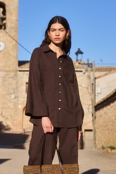 BE BLUE ΠΟΥΚΑΜΙΣΟ ΒΑΜΒΑΚΙ ΛΙΝΟ ΜΕ ΚΟΥΜΠΙ ΜΥΡΩΔΙΑΣ ΚΑΦΕ