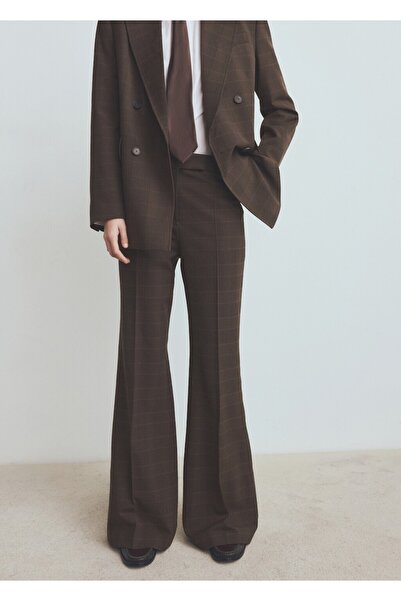 MANGO Woman Kareli takım pantolonu