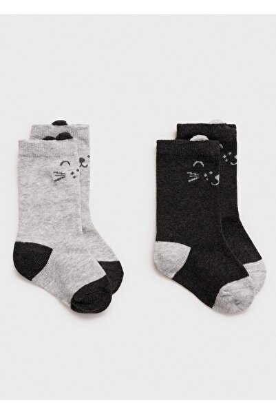 MANGO Baby Set mit 2 Katzensocken