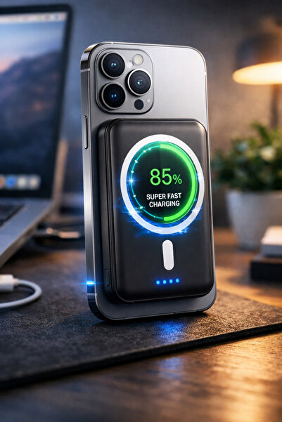 QuTek Baterie acumulator magnetic LQT, 10.000 mAh, incarcare wireless fast ch...