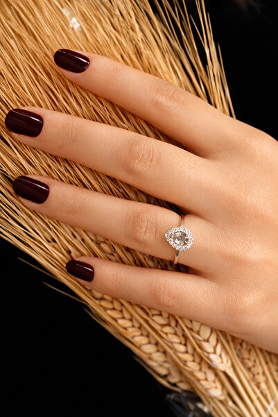 Silveranka 925 Ayar Gümüş Zultanit Damla Taşlı Anturaj Yüzük