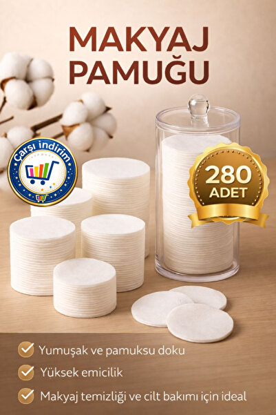 nistabolje 280 Adet (70 li x 4 Paket) Makyaj Temizleme Pamuğu Pedi Pamuk