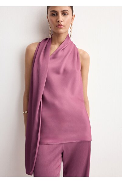 MANGO Woman Fular yakalı bluz