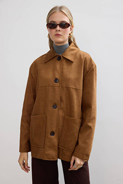 BE BLUE Suede Jacket - Light Brown