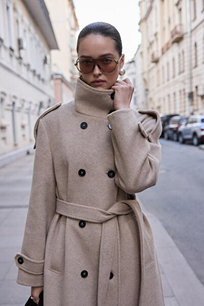 BE BLUE Дълго палто с висока яка