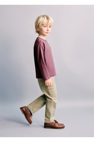 MANGO Baby Pamuklu kargo pantolon