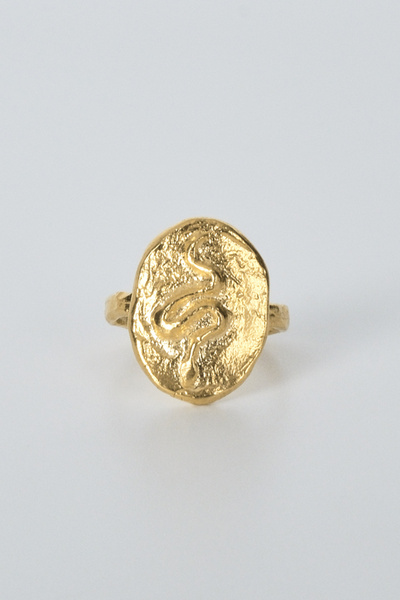 BE BLUE Gold Snake Figure Ring