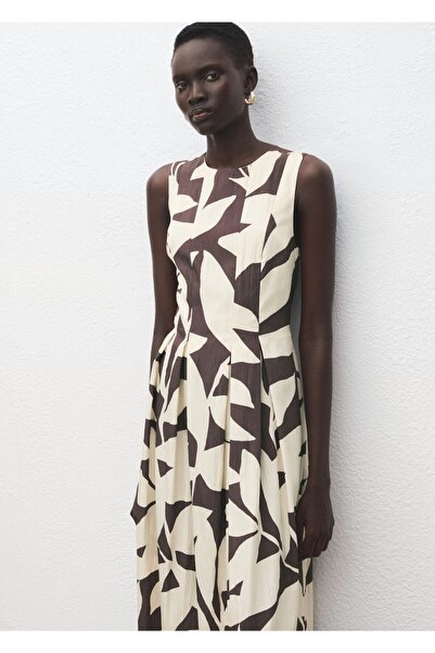 MANGO Woman Çiçek desenli evaze elbise