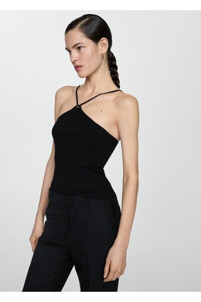 MANGO Woman Metalik iplikli triko bluz