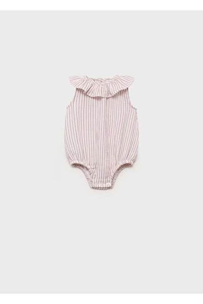 MANGO Baby Çizgili tek parça pamuklu tulum