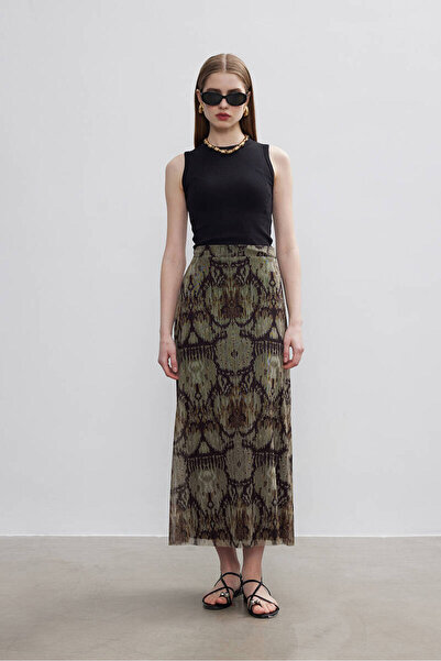 BE BLUE KİLİM DESENLİ TÜL ETEK