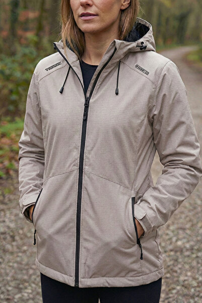 GHASSY CO. Women's Windbreaker Raincoat Seasonal Gray Sports Jacket with Shou...