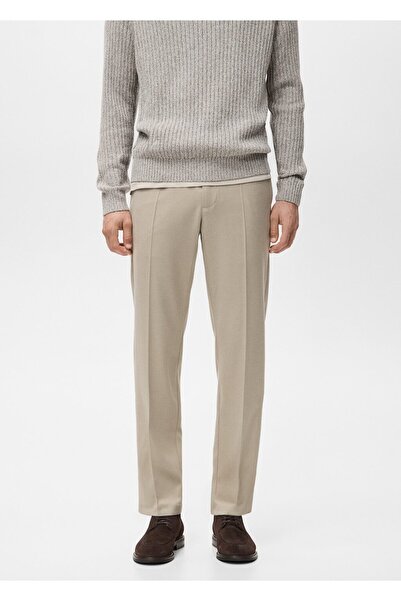 MANGO Man Regular kesim akışkan kumaşlı pantolon