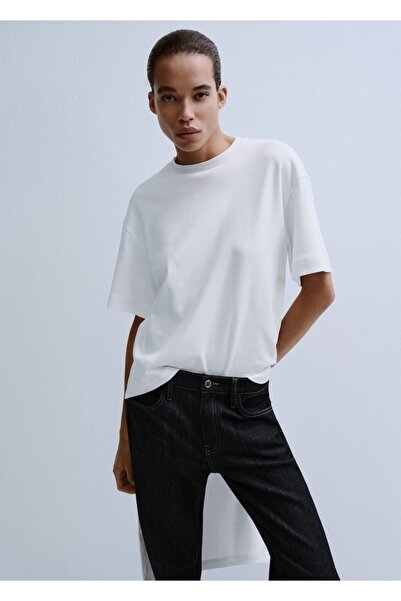 MANGO Woman Pamuklu uzun tişört