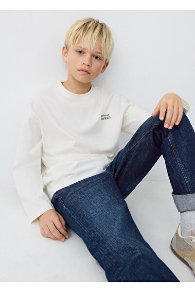 MANGO Kids Paçaları kıvrık jean