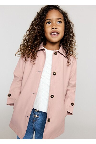 MANGO Baby Düğmeli pamuklu trençkot