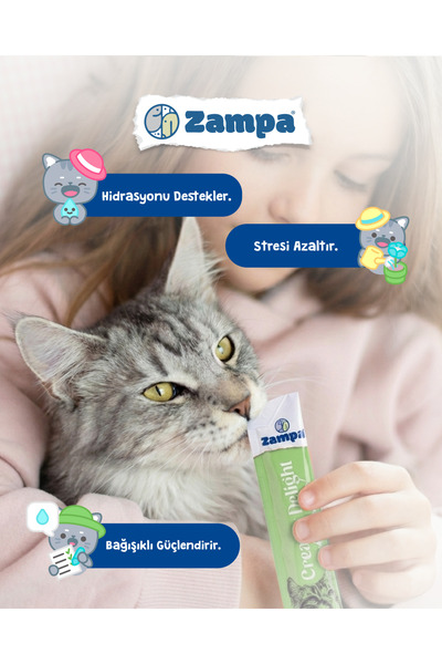 Zampa Creamy Delight Ton Balıklı & Deniz Taraklı Kedi Krema Ödül Maması - 16g x 5