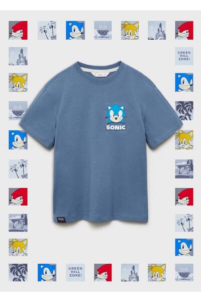 MANGO Kids Sonic kabartmalı tişört