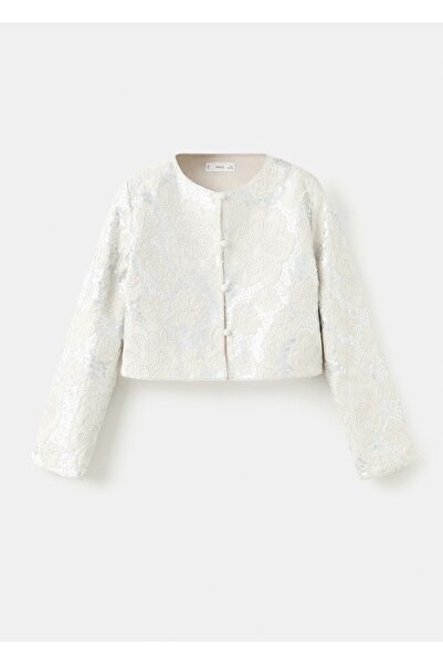 MANGO Kids Payet işlemeli keten blazer ceket