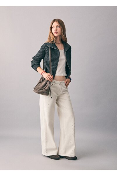 Mango Teen Kristal taşlı jean pantolon