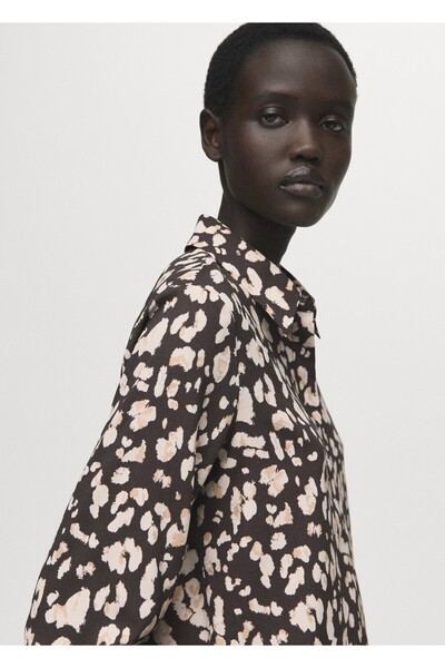 MANGO Woman Hayvan desenli düz kesim gömlek