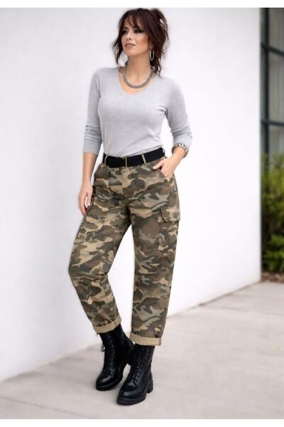 Bade İTALYAN KAMUFLAJ DESEN PANTOLON