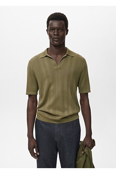 MANGO Man Fitilli örgü polo gömlek