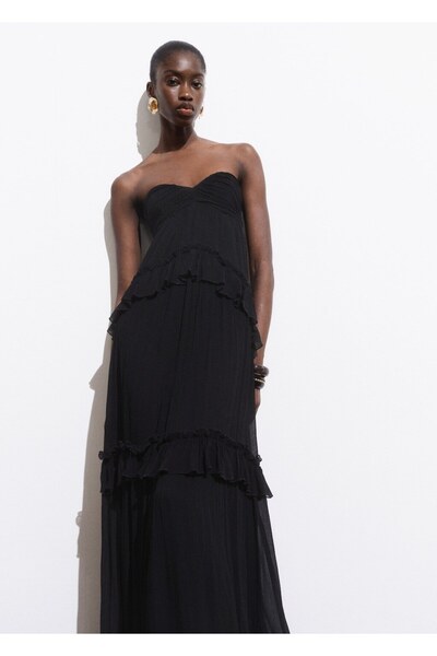 MANGO Woman Straplez maksi elbise