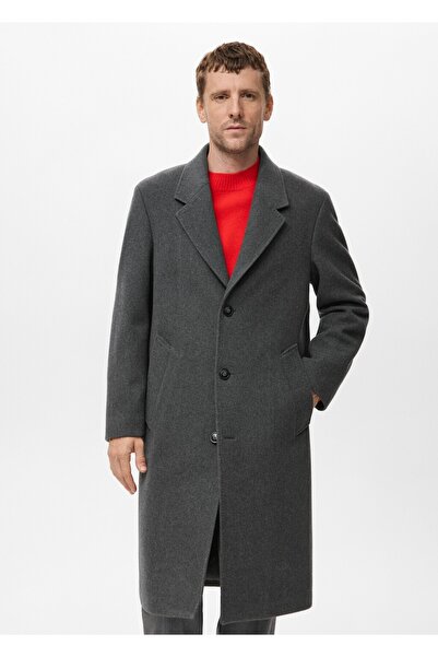 MANGO Man Uzun yün kaban