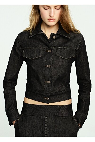 MANGO Woman Dar kesim cepli denim ceket