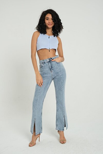 Hiccup V-подібний виріз, в'язаний, на блискавці, кроп-топ