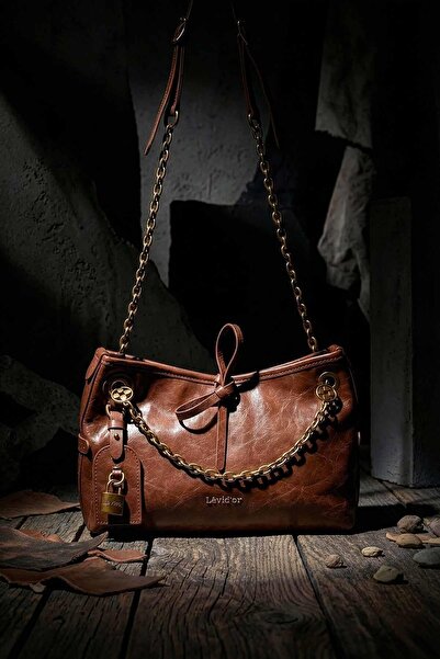Levidor Τσάντα ώμου μοντέλο DARK BROWN Bow