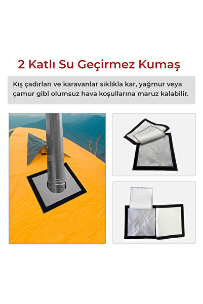 Genel Markalar Kamp Çadırı Soba Bacası Çıkışı 2 Katlı 30cm30cm