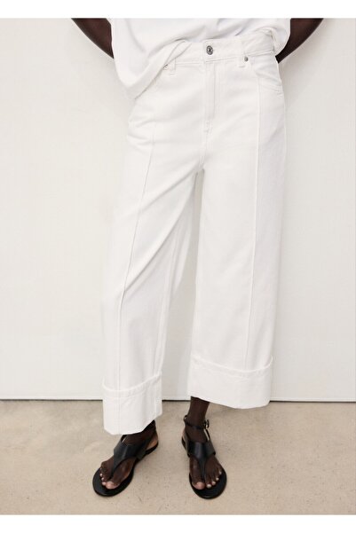 MANGO Woman Paçaları kıvrık wideleg jean